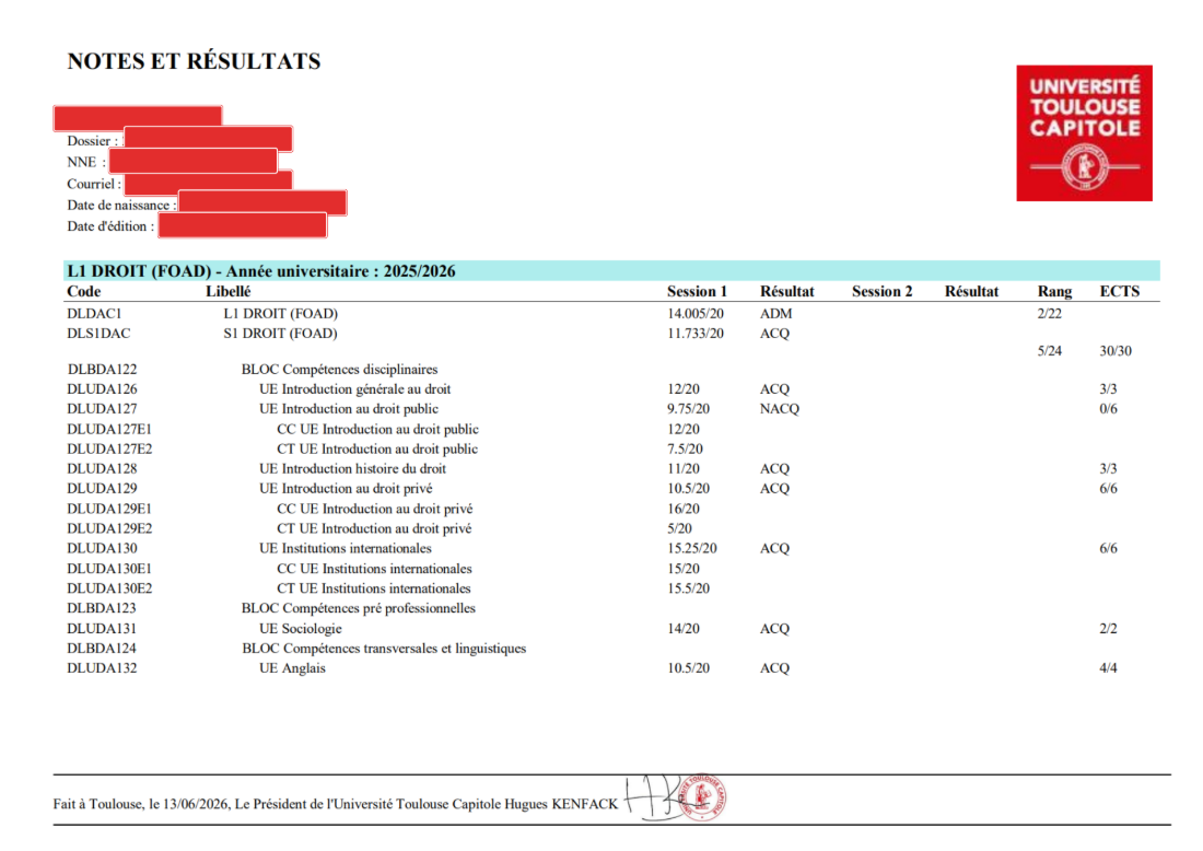 Semestre 1 · 11,73
